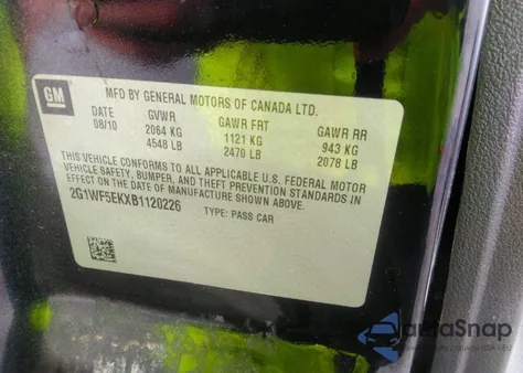 2014 Chevrolet Impala Limited Ls from USA, damaged, VIN 2G1WA5E32E1188841